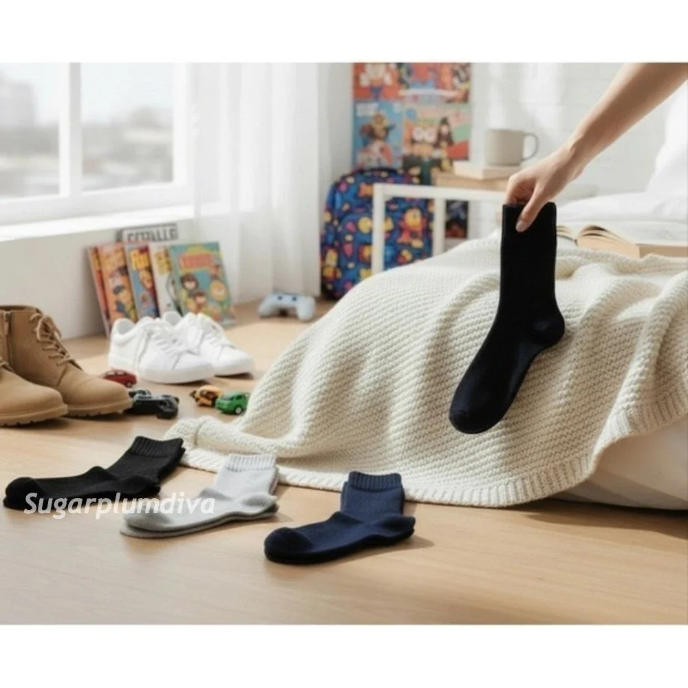 Merino Wool Mid Calf Socks Teens Men Women Small Feet Sock‎ 7-11 Winter 4 Pairs